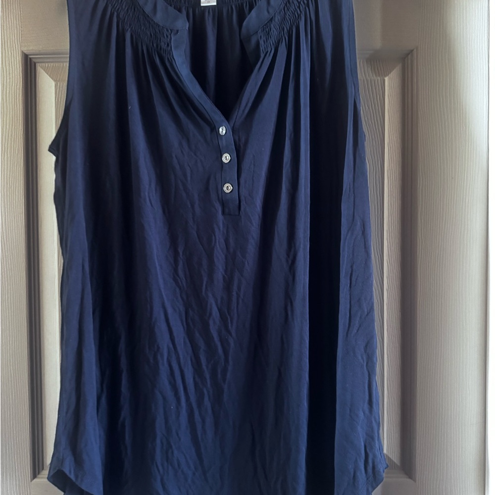 Avenue Blue Sleeveless Polo Tunic - Picture 2 of 4